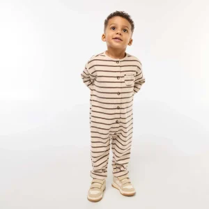 Combinaison longue en maille doudou MARRON