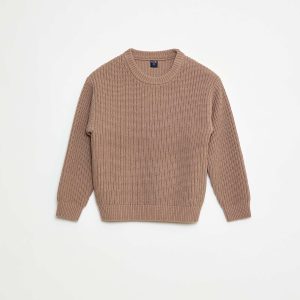 Pull tricoté en color block BEIGE