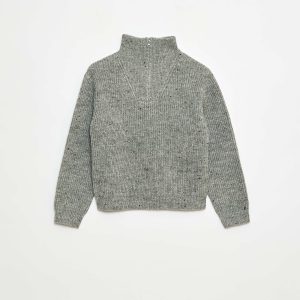 Pull chaud rayé GRIS