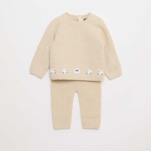 Ensemble pull + pantalon en maille - 2 pièces BEIGE