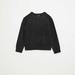 Pull col rond chaud uni GRIS
