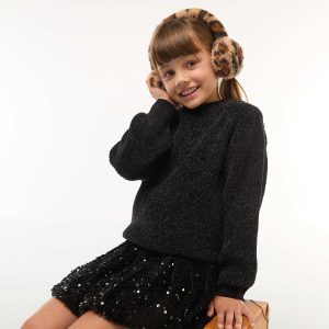 Pull épais en maille chenille NOIR