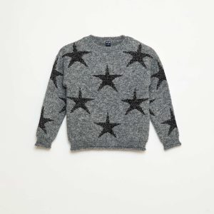 Pull en maille col rond NOIR