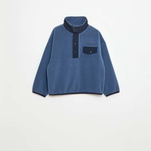 Sweat polaire col montant BLEU