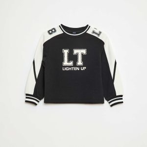 Sweat à motif bicolore NOIR