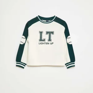 Sweat à motif bicolore VERT