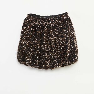Jupe courte en sequins unie JAUNE