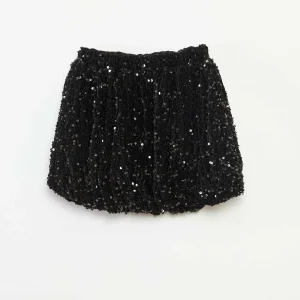 Jupe courte en sequins unie NOIR