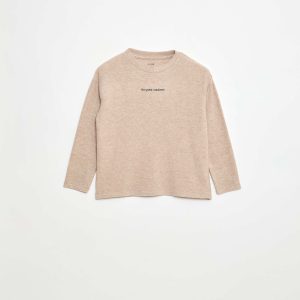 T-shirt loose fit avec animation poitrine BEIGE
