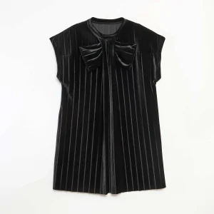 Robe en maille velvet avec gros nœud NOIR