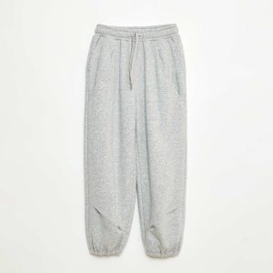 Jogging large uni en coton GRIS