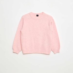 Pull en maille uni à col rond ROSE