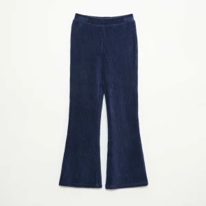 Pantalon flare en velours côtelé BLEU