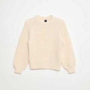 Pull épais en maille unie BEIGE