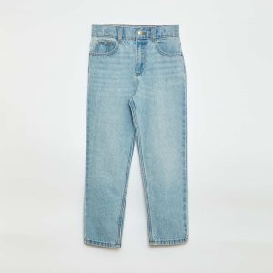 Pantalon en denim à taille haute BLEU