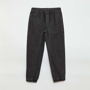 Pantalon denim coupe jogger GRIS