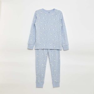 Ensemble pyjama imprimé t-shirt + pantalon - 2 pièces BLEU