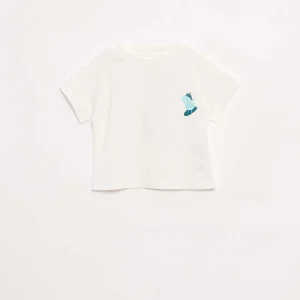 T-shirt imprimé fantaisie à manches courtes BLANC