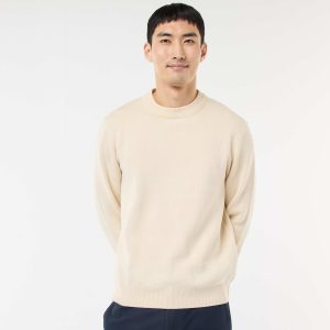 Pull col rond uni BLANC