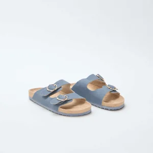 Mules double bride BLEU