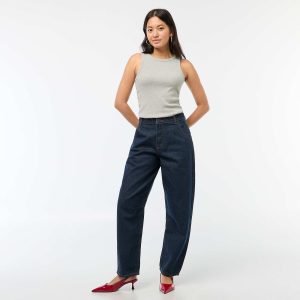 Pantalon denim barrel fit BLEU