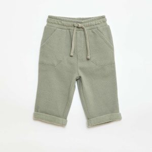 Pantalon relax en maille piquée KAKI