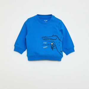 Sweat en molleton léger imprimé BLEU