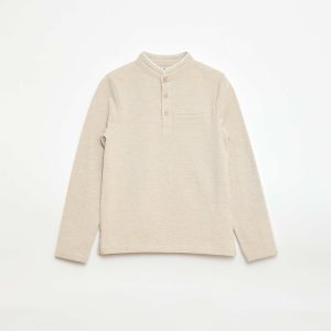 Polo en coton piqué BEIGE