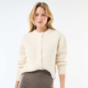 Gilet en maille bouclette BLANC