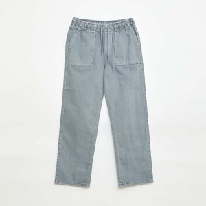 Jogpant avec taille élastiquée avec liens de serrage BLEU GRIS