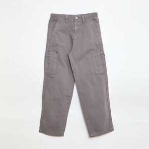 Pantalon multipoches uni GRIS