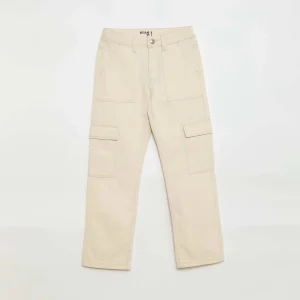 Pantalon en denim multipoches BLANC