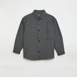 Chemise en flanelle uni GRIS
