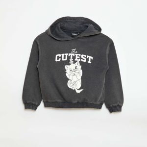 Sweat à capuche imprimé 'Stitch' NOIR