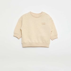 Sweat mouliné en french terry BEIGE