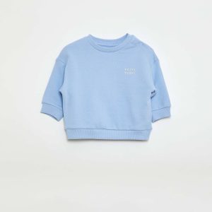 Sweat mouliné en french terry BLEU