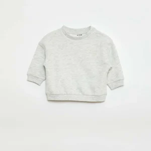 Sweat mouliné en french terry GRIS