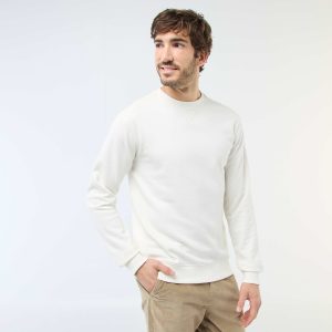 Sweat regular en french terry BLANC