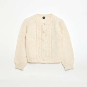 Gilet en maille pointelle BEIGE