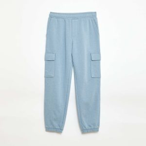 Jogging cargo en french terry BLEU