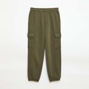 Jogging cargo en french terry VERT