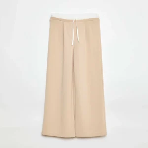 Pantalon large avec effet 2 en 1 avec style caleçon BEIGE