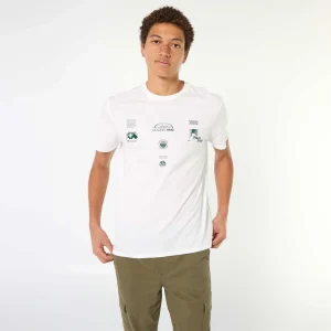 Tee-shirt en coton imprimé à manches courtes BLANC