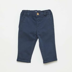Chino droit en coton stretch BLEU