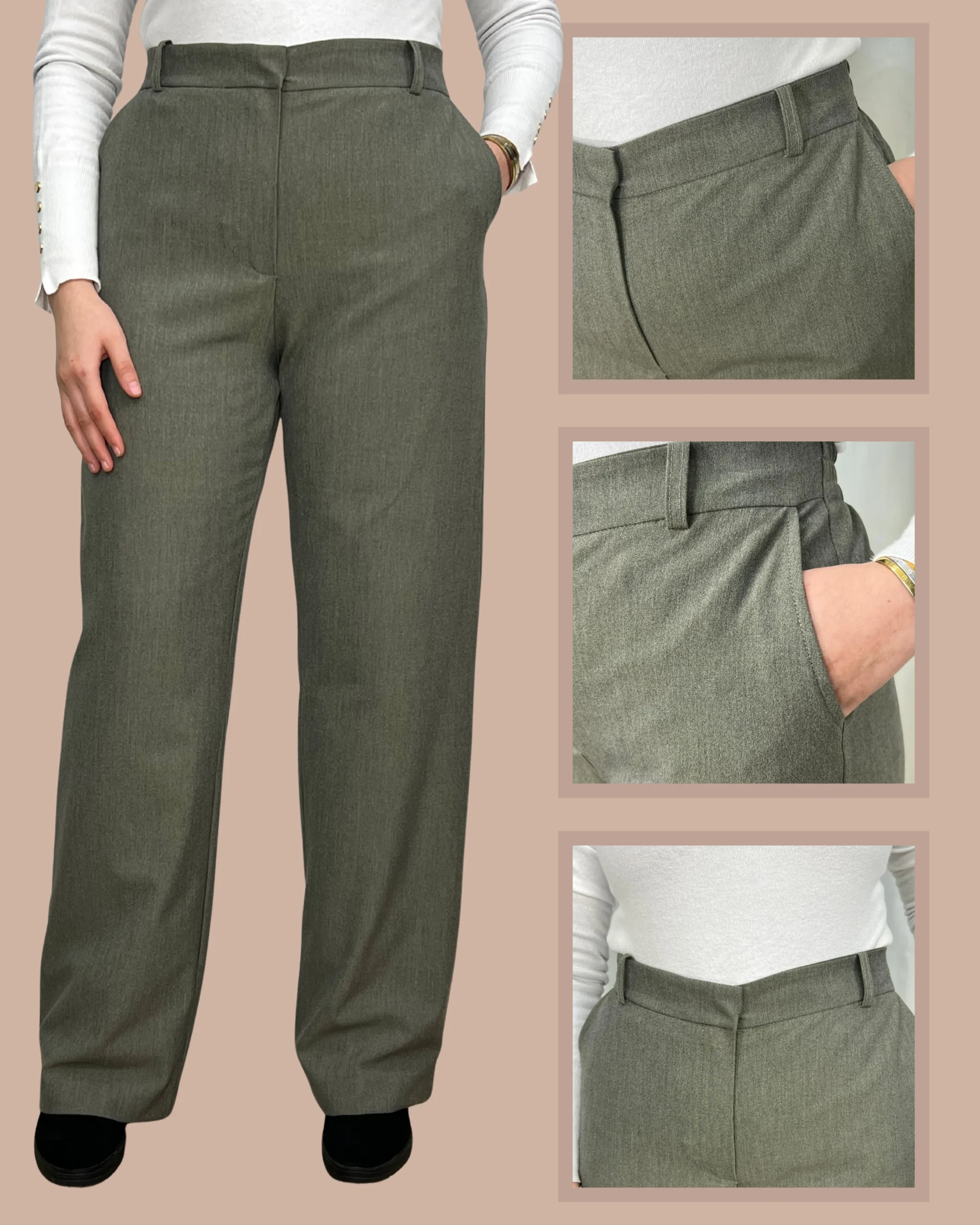 Pantalon NOVA – Coupe droite en tissu tergal