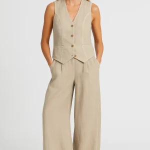 Ensemble Sans Manches Femme | Gilet Cintré et Pantalon Large | Élégant et Aéré