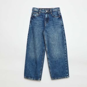 Jean baggy uni 5 poches BLEU