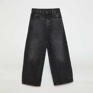Jean baggy uni 5 poches NOIR