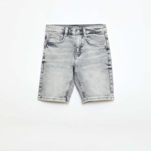 Bermuda denim slim GRIS