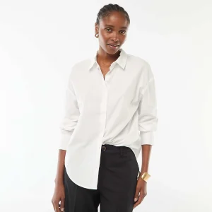 Chemise en popeline à manches longues BLANC